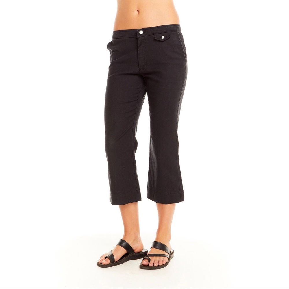Vintage Canvas Cropped Wide Leg Trousers